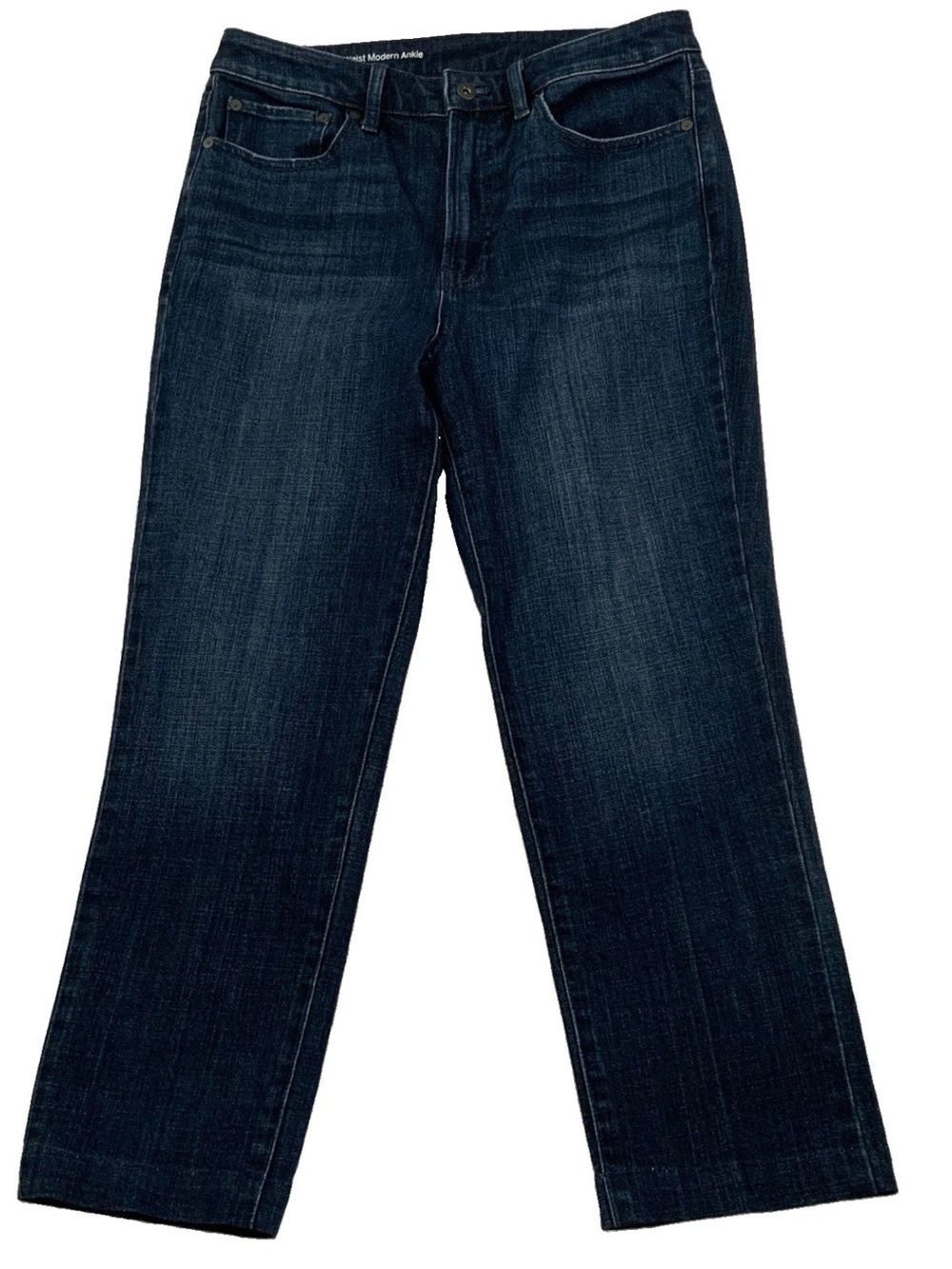 Talbots Flawless High Waist Modern Ankle Jeans Size 8 Stretch Dark Wash Denim